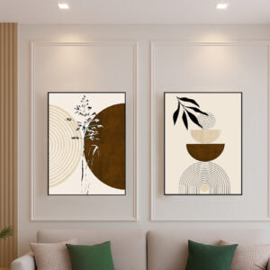 "Cuadro minimalista en tonos neutros ideal para decoración de sala moderna
